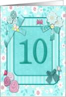 10th Birthday Party Invitation Crafted card