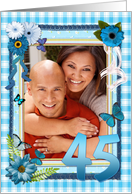 45th Photo Birthday Party Invitation Crafted card