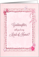 Goddaughter, Maid of Honour Invitation Craft-Look card