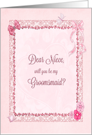 Niece, Groomsmaid Invitation Craft-Look card