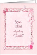 Sister, Greeter Invitation Craft-Look card