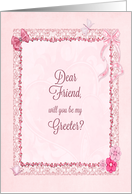 Friend, Greeter Invitation Craft-Look card