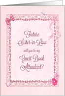 Future Sister-in-Law, Guest Book Attendant Invitation Craft-Look card