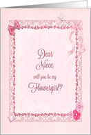 Niece, Flowergirl Invitation Craft-Look card