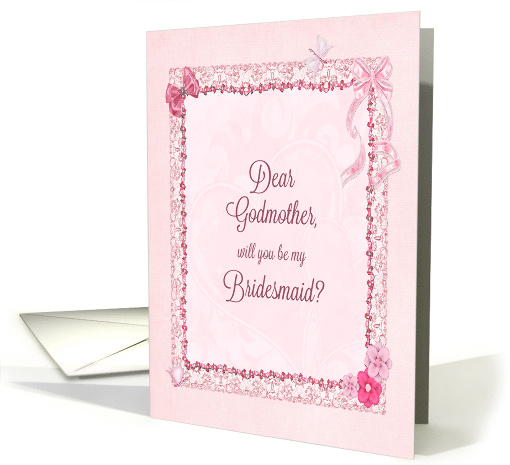 Godmother, Bridesmaid Invitation Craft-Look card (957893)