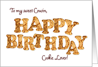 Cousin, a Birthday card for a cookie lover card
