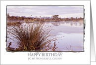 Cousin, Birthday Dawn Landscape card
