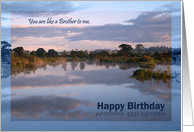 Like a brother, Birthday Lake at Dawn card