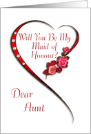 Aunt, Swirling heart Maid of Honour invitation card