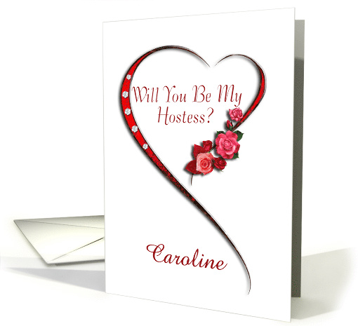 Add a name, Swirling heart Hostess invitation card (990051)