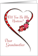 Grandmother, Swirling heart Hostess invitation card
