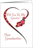 Grandmother, Swirling heart Greeter invitation card