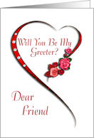 Friend, Swirling heart Greeter invitation card