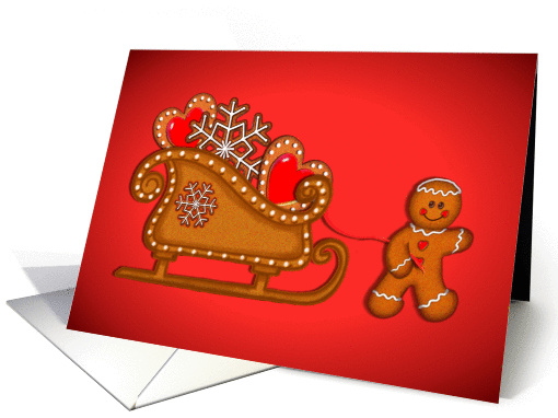 Gingerbread Man Cookies Sleigh
 card (882019)