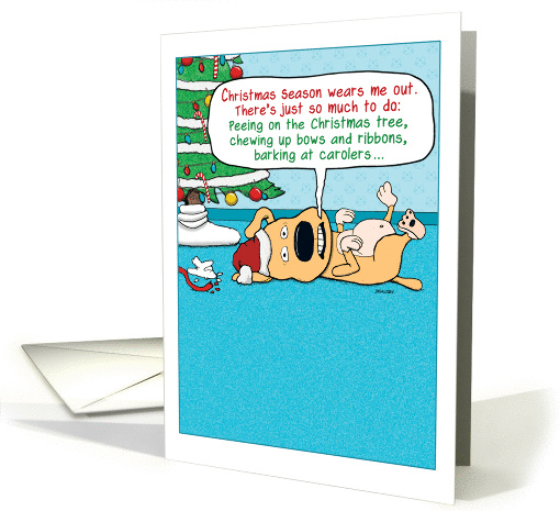 Funny Busy Dog for Christmas card (1291210)