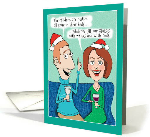 Funny Wine Drinkers for Christmas card (1291238)