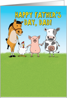 Funny Father’s Day Barnyard Animals For Dad from Kids card