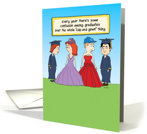Funny Cap and Gown Confusion Graduation card (1374576)