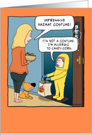 Funny Hazmat Suit Halloween card