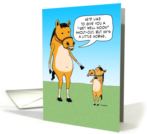 Funny Little Horse Get Well Soon card (1385844)