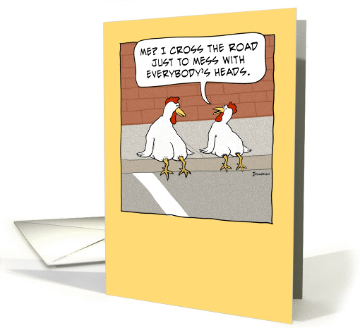 Funny Chicken Explains the Joke Birthday card (1385860)