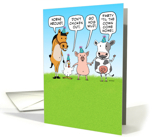 Funny Party Animals Advice for Birthday card (1386104)