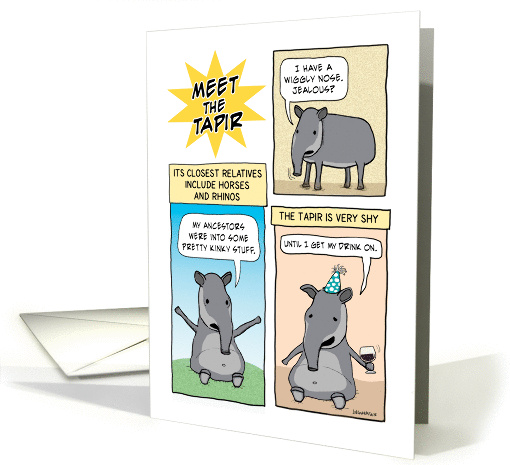 Funny Party Like a Tapir Birthday card (1392376)