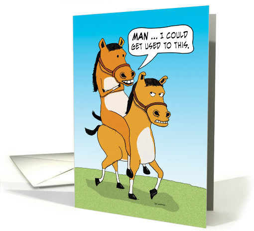 Funny Horse Riding Horse Birthday card (1392394)