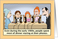 Funny Family Staring at Phones Birthday card