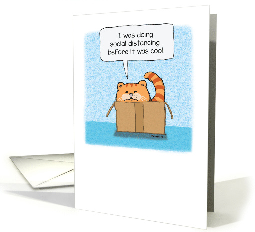 Cat Set the Trend for Social Distancing card (1616344)