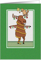 Christmas card: Moose tree card