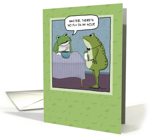 Funny birthday card: Unhappy frog card (344884)