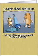Funny birthday card: Cat vs. Dog card