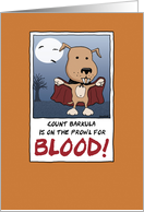 Funny Halloween card: Count Barkula card