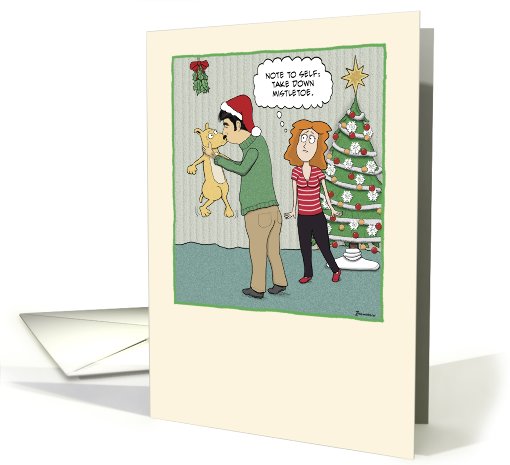 Funny Christmas card: Mistletoe card (509813)