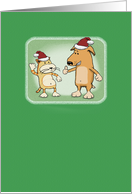 Cute Christmas card: Cat and Dog card