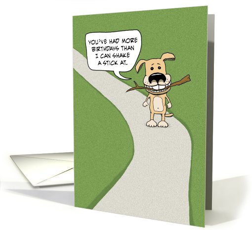 Funny birthday card: Shake a Stick card (560258)