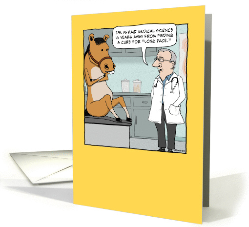 Funny Horse and Doctor birthday card (944638)