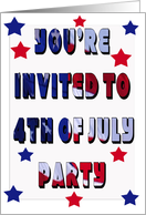 4TH Of July Party Invite card