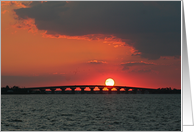 Orange Sunset Over Bridge card