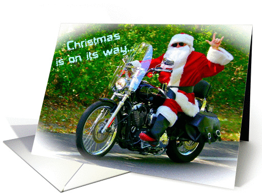 Sign Language Motorcycle Santa card (287405)