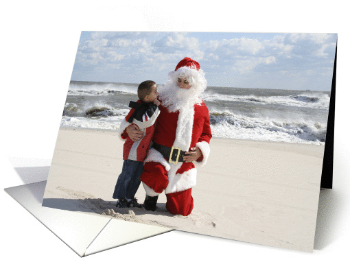 Boy Whispers to Santa card (303756)