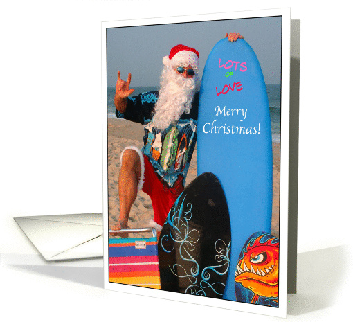 Surfer Santa Christmas at the Beach card (523565)