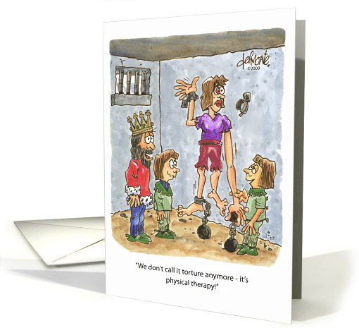 Physical Therapist Thank You Medieval Dungeon Torture Humor card