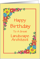Birthday/Flowers For A Landscape Architect/Custom card