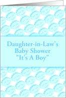 Daughter-in-Law/Baby Shower/Blue Happy Faces card