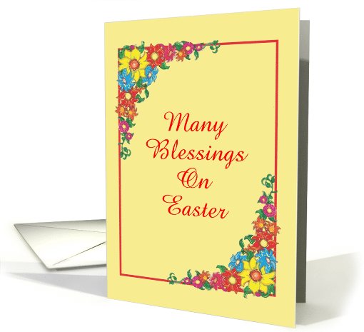 Easter Floral Design//Custom/Yellow Background card (1047179)