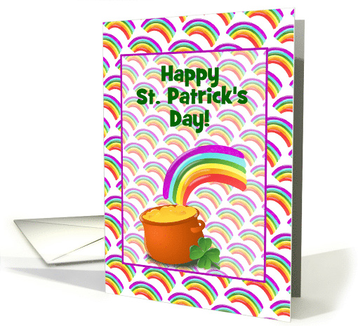 St. Patick's Day Pot Of Gold/Rainbow/Clover/Custom card (1051753)