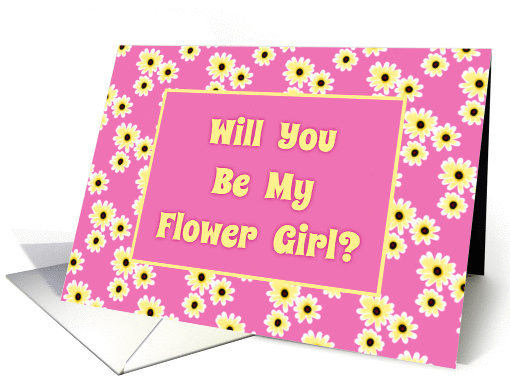 Cute Flower Girl Card With Yellow Daisies/Design card (1116796)