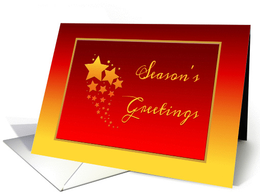 Gold and Red Season's Greetings Card With Stars card (1147644)